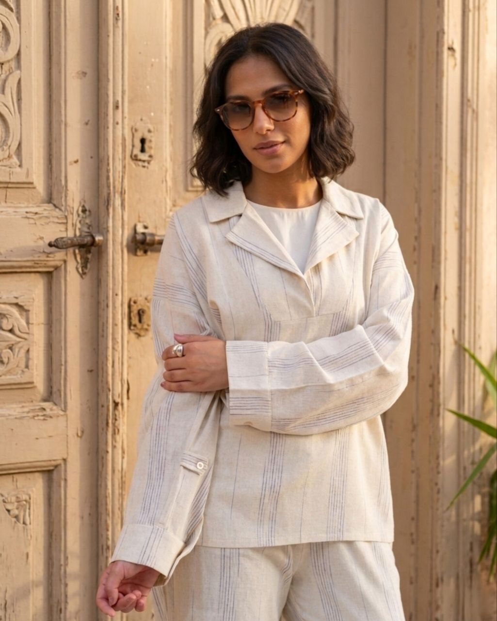 The Breeze Set (Striped Linen)