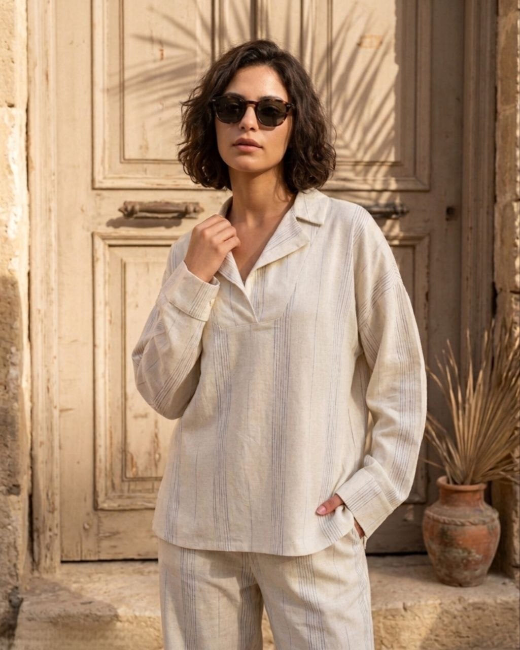 The Breeze Set (Striped Linen)