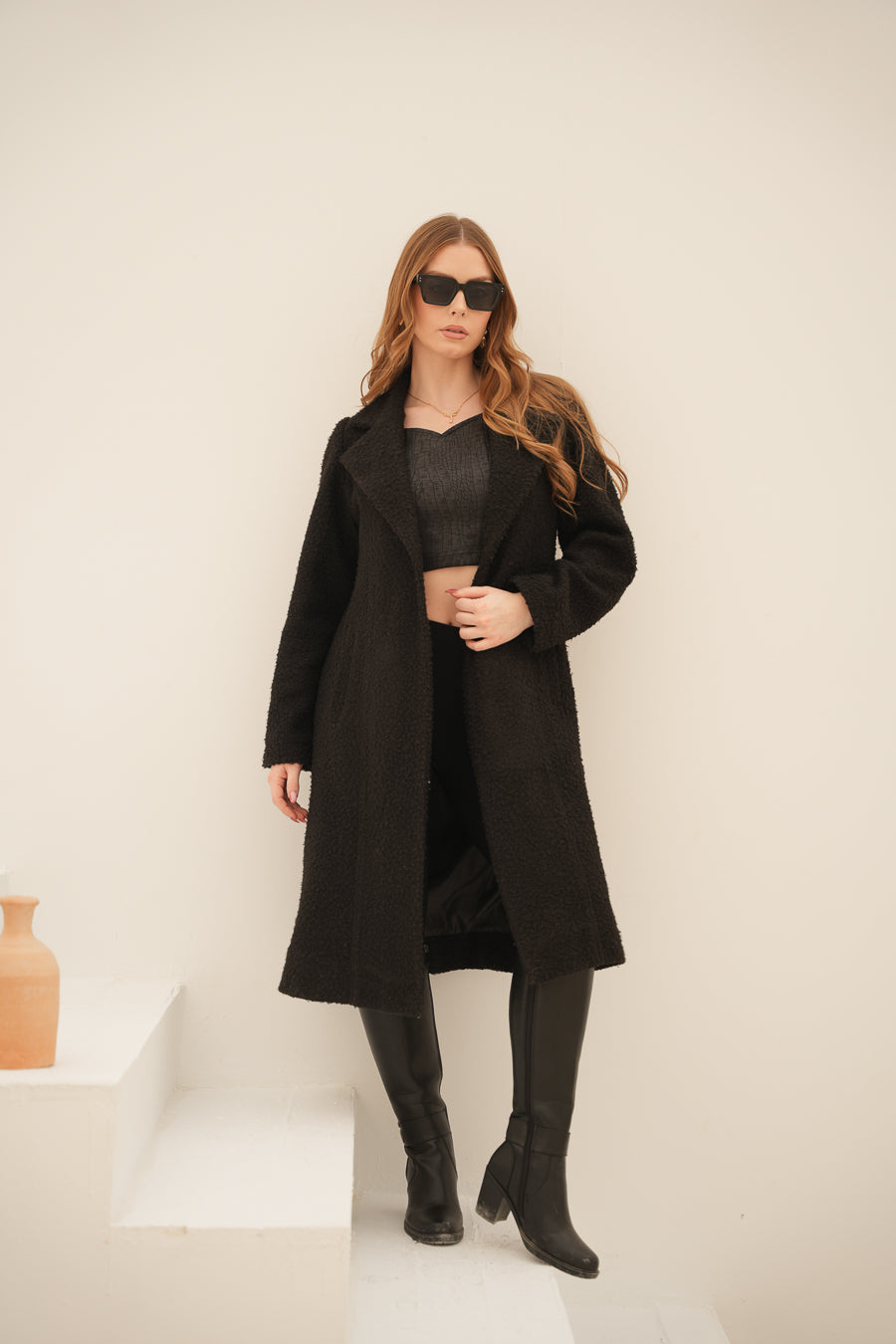 The Cozy Luxe Coat (Bouclé Fabric)