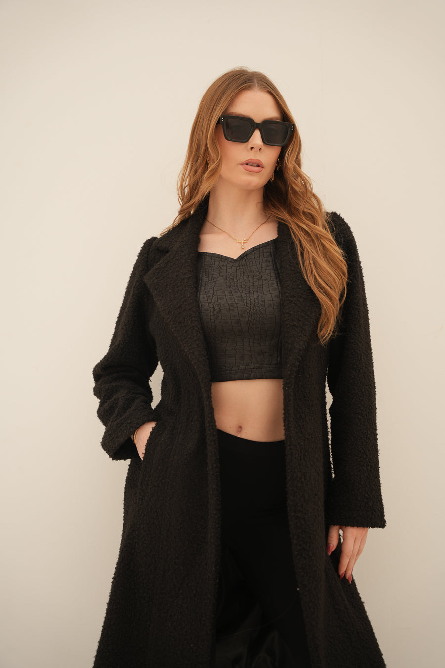 The Cozy Luxe Coat (Bouclé Fabric)