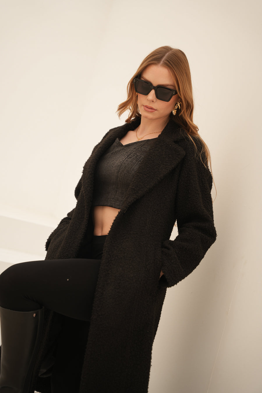 The Cozy Luxe Coat (Bouclé Fabric)