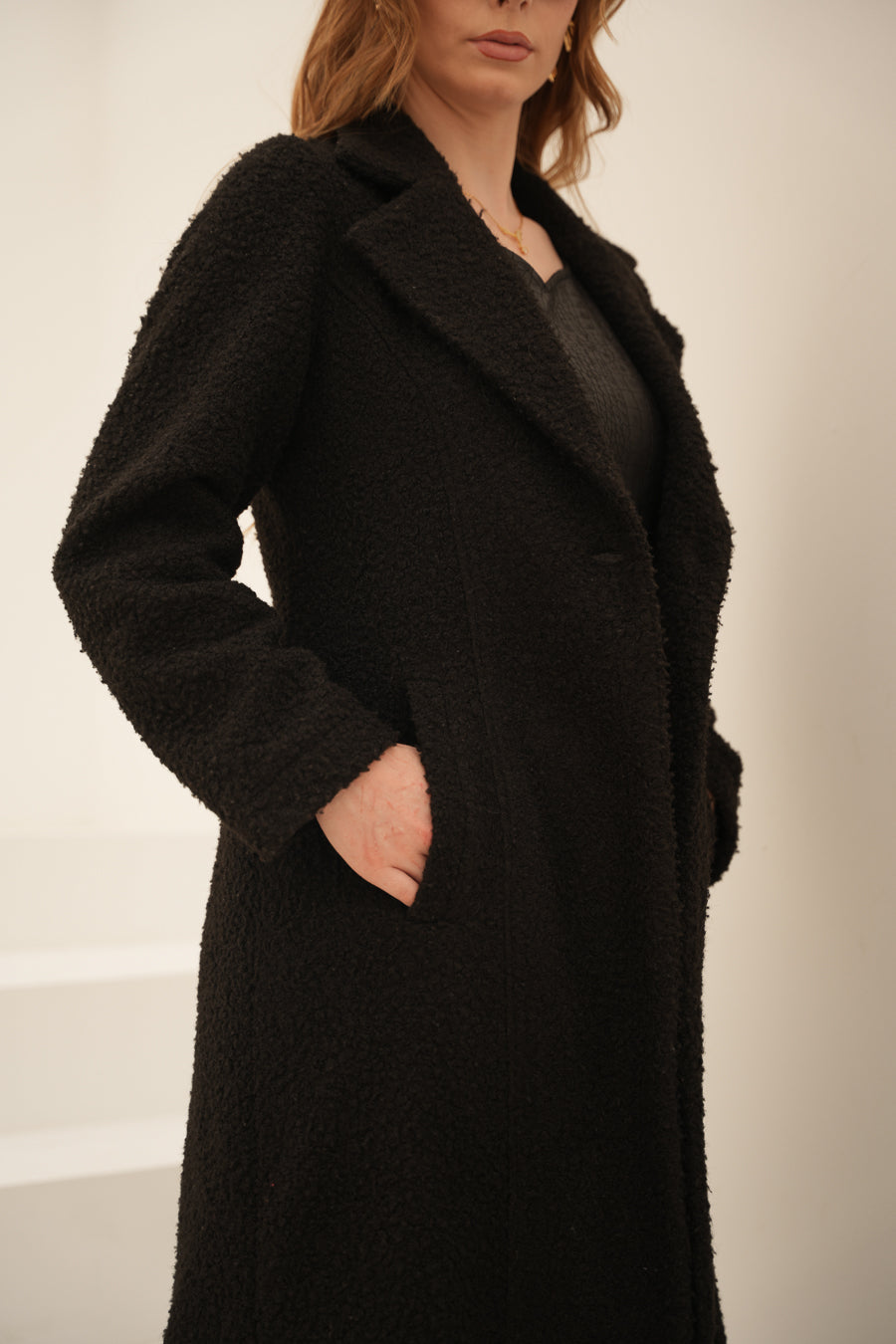 The Cozy Luxe Coat (Bouclé Fabric)