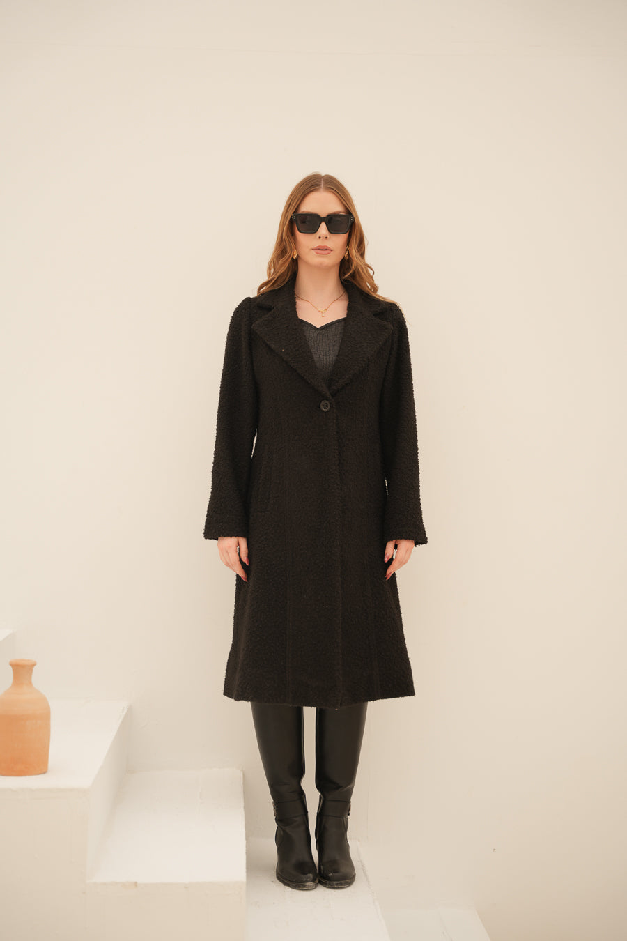 The Cozy Luxe Coat (Bouclé Fabric)